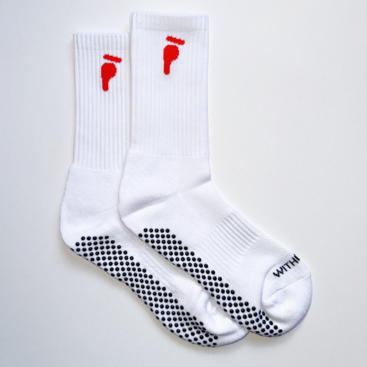 Without a Padel™ Unisex White Padel Grip Socks
